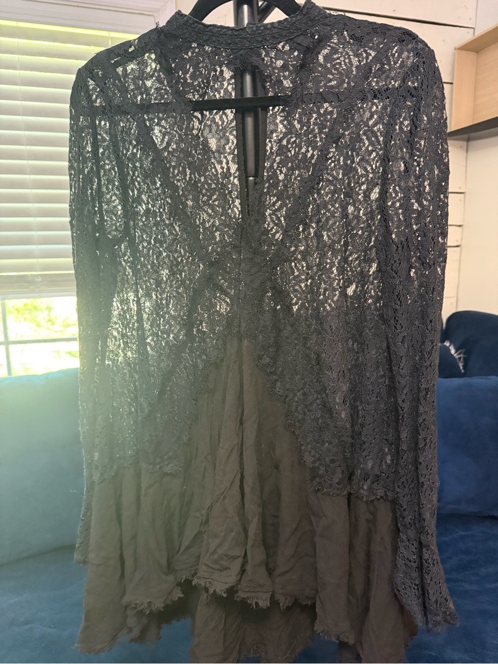 Free People Black Lace Mini Dress